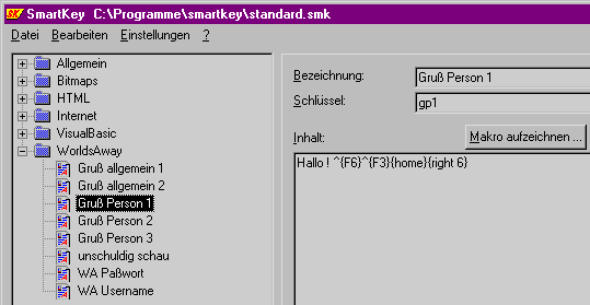 Bei WorldsAway ist SmartKey zu langsam